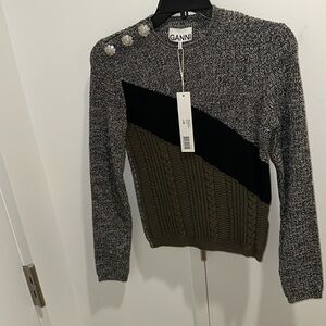 NWT Ganni jeweled sweater